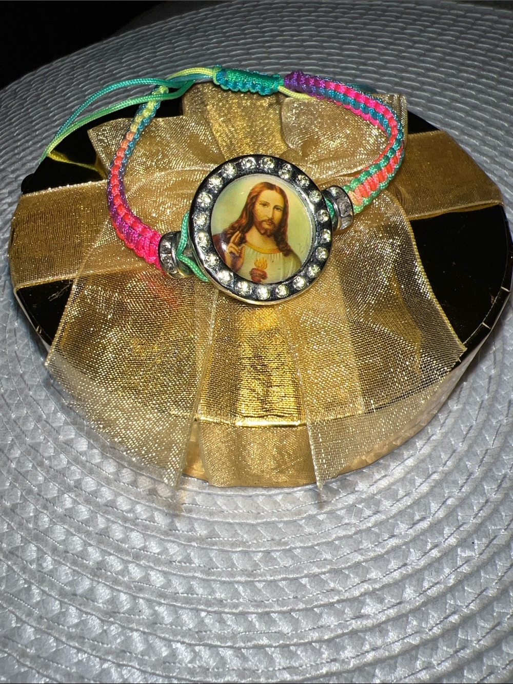 Sacred Heart st.Bracelet with Rhinestone Charm colors